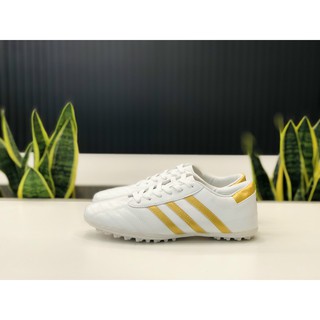 [ RẺ VÔ ĐỊCH ] Giầy đá bóng phủi 3 sọc CT3 màu trắng sọc bạc ( giầy đá banh phủi đế TF )