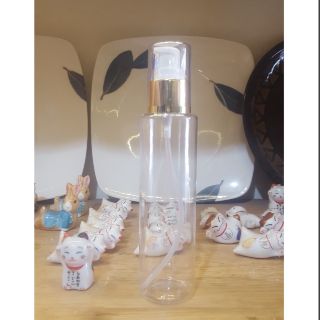 Chai nhựa trong 150ml vòi ngắn nắp vàng
