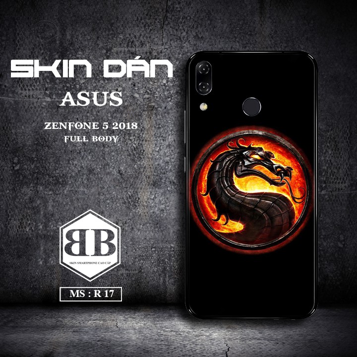 Bộ Skin Dán Asus Zenfone 5 2018 dùng thay ốp lưng điện thoại hình rồng nam tính