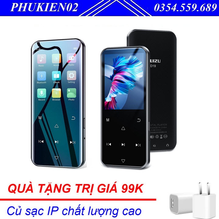 (Quà tặng 99k) Máy Nghe Nhạc MP3 Màn Hình Cảm Ứng Bluetooth Ruizu D19 Bộ Nhớ Trong 16GB - Hàng Chính Hãng