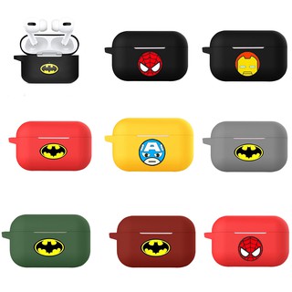 Ốp bảo vệ Airpods Pro  silicone phiên bản có Logo Marvel, DC và Móc Khoá