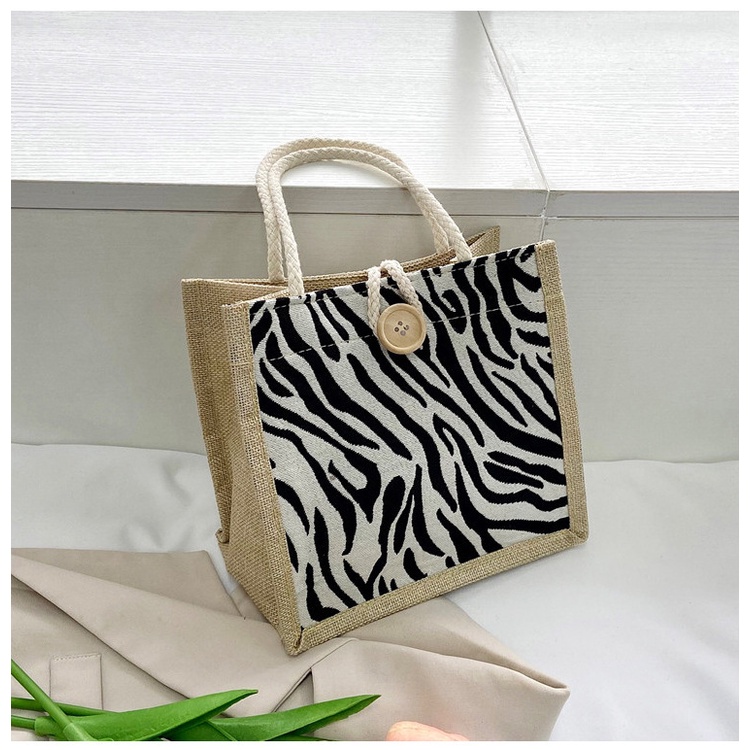 Túi Đựng Cơm Trưa Bằng Vải Lanh Họa Tiết Houndstooth Đơn Giản Thời Trang Mùa Thu Dành Cho Nữ