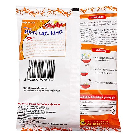 Bún Hằng Nga ACECOOK gói 75g
