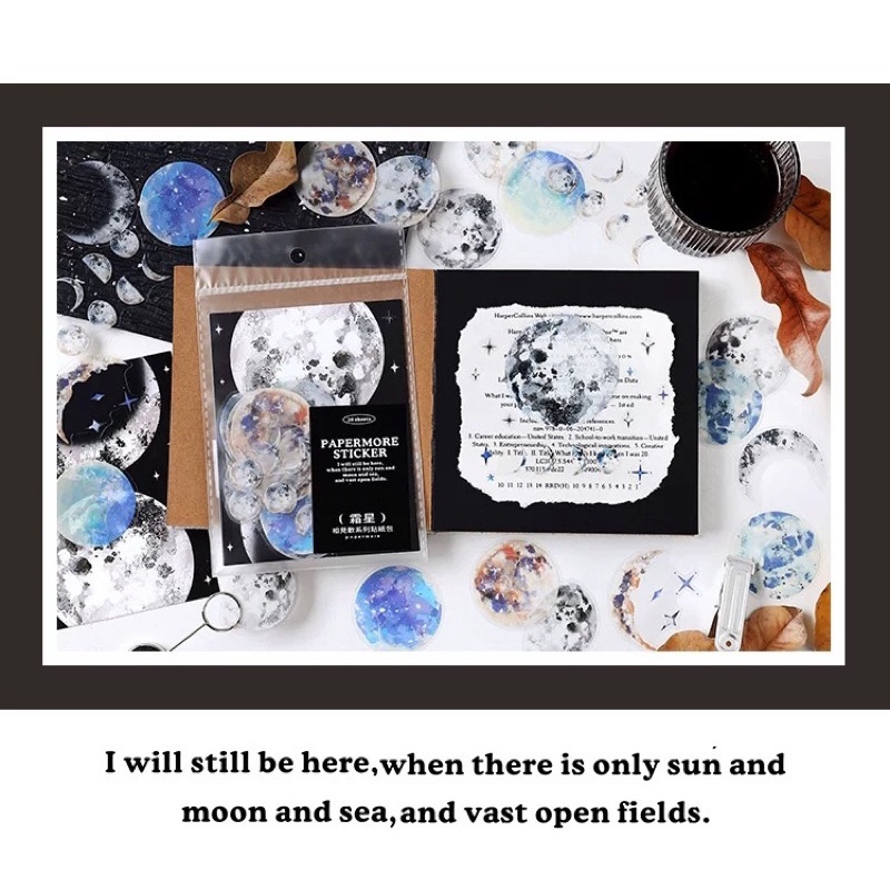 Túi 20 hình dán vũ trụ chất liệu nhựa Pet chống thấm