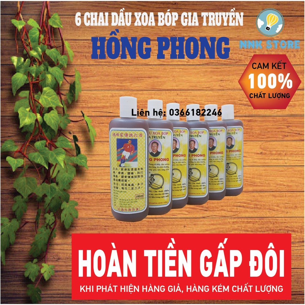 Combo 6 chai dầu xoa bóp gia truyền Hồng Phong