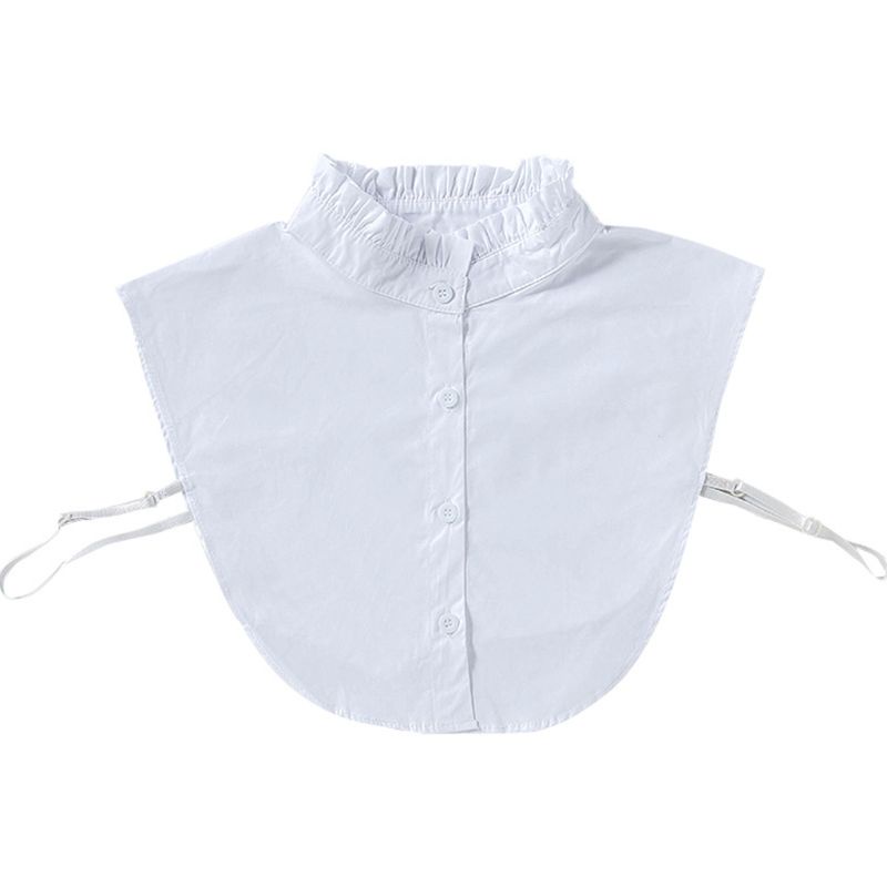 Xiangbao Áo Sweater Giả Cổ Đứng Nhún Bèo Màu Trắng Thuần Khiết Có Thể Tháo Rời Thời Trang Mùa Thu Cho Nữ