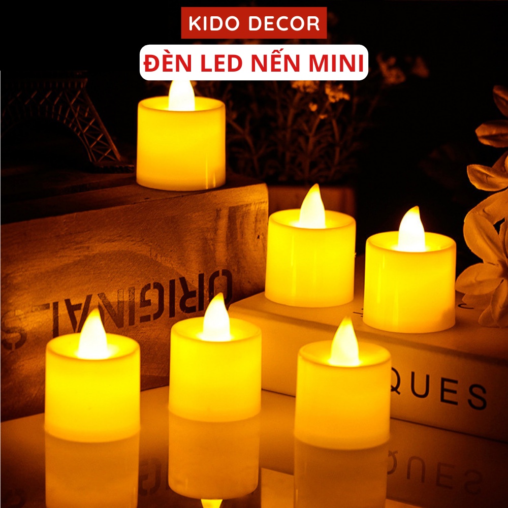 Nến Điện Tử Mini Tealight, Đèn Led Decor Trang Trí Phòng Ngủ KIDO DECOR ( Kèm Pin )