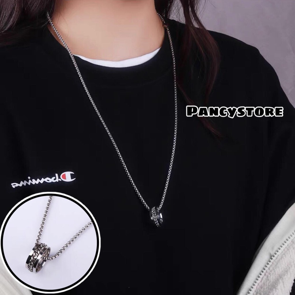 dây chuyền vòng cổ titan nhẫn xích unisex không gỉ