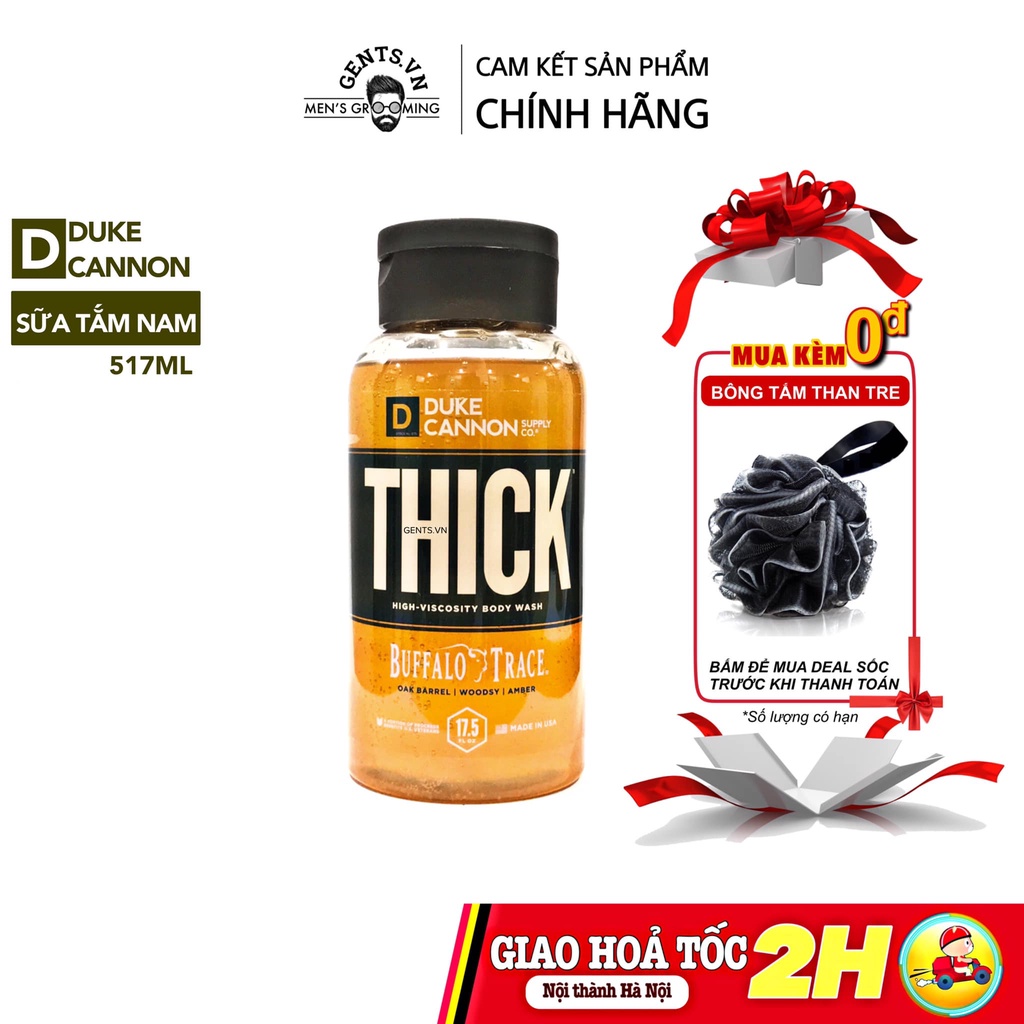 Bourbon Oak Barrel | Sữa tắm nam Duke Cannon Thick High - Viscosity Body Wash 517ml