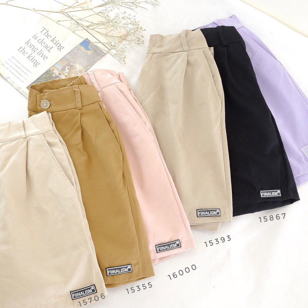 Quần shorts kaki FIINALISM / FIINTASY nhiều màu form rộng dễ mặc basic unisex ulzzang - Made by Fiin