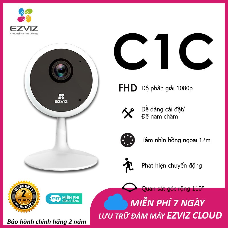 Camera WI-FI EZVIZ C1C-B 1080p - Hàng chính hãng bảo hành 2 năm | WebRaoVat - webraovat.net.vn