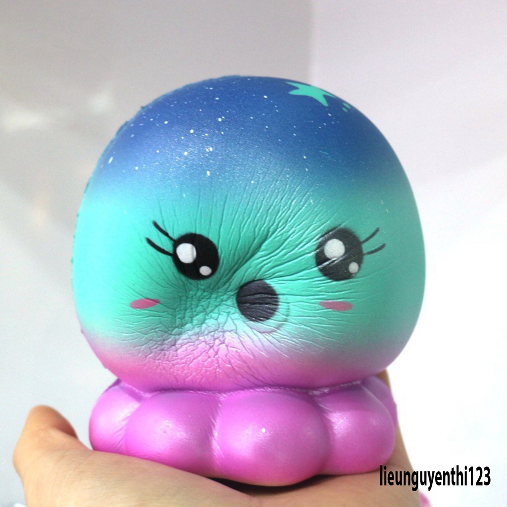 ĐỒ CHƠI SQUISHY BẠCH TUỘC TRÒN KÈM BAO suy bì xịn