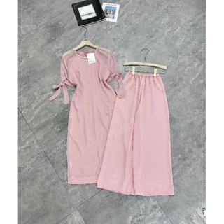 Áo dài voan 2 lớp đính ngọc trai