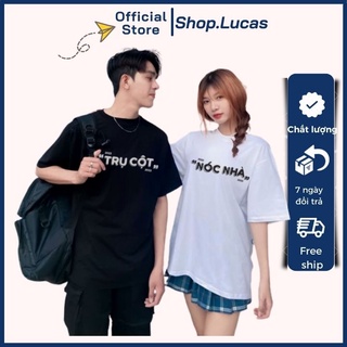 Áo Thun Nóc nhà Trụ cột áo đôi Nam Nữ Áo Phông cặp Unisex vải cotton thoáng mát cổ tròn bigsize XXL 2XL