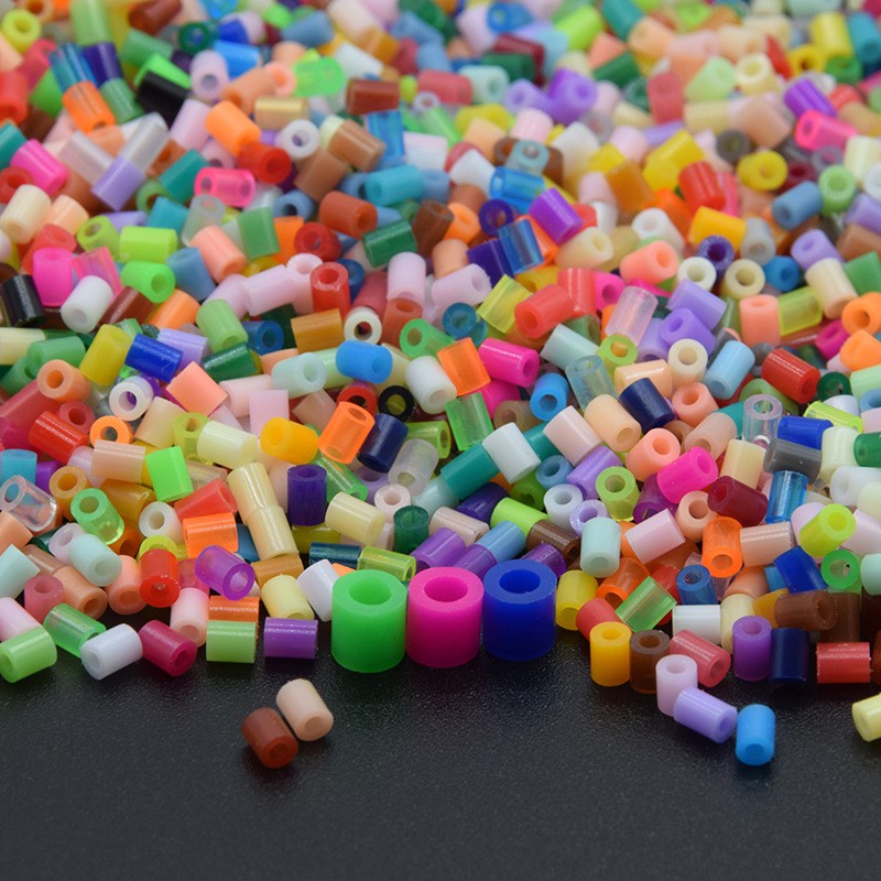 [HÀNG CÓ SẴN] 1000 hạt Perler beads, Hama beads, Hạt màu kì thú (Loại to 5mm) - 50 màu