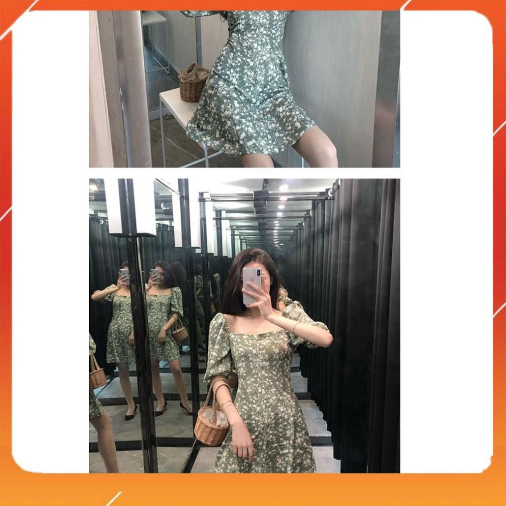 Đầm Chữ A Xanh Hoa Nhí Hở Lưng Siêu Hot Hit | BigBuy360 - bigbuy360.vn