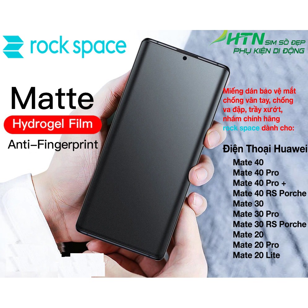 Dán màn hình điện thoại Huawei Mate 40 30 20 Pro + lite RS Porsche chống vân tay, bảo vệ mắt matte nhám chính hãng Rock