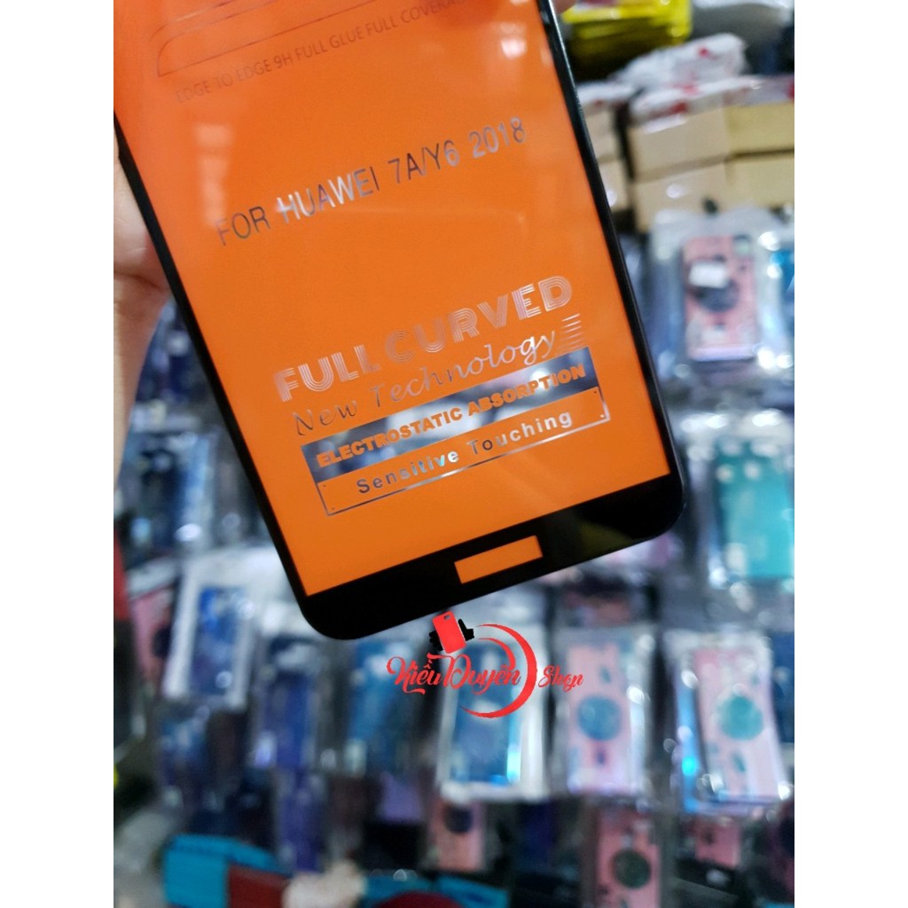 Dán cường lực 11D Huawei Y6 Prime 2018 full keo toàn màn hình