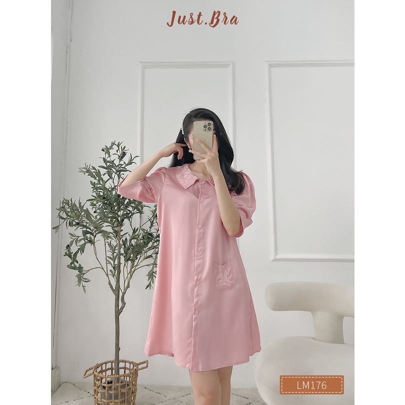 Váy ngủ Just Bra lụa cao cấp thoáng mát thiết kế thanh lịch tiểu thư Lm176
