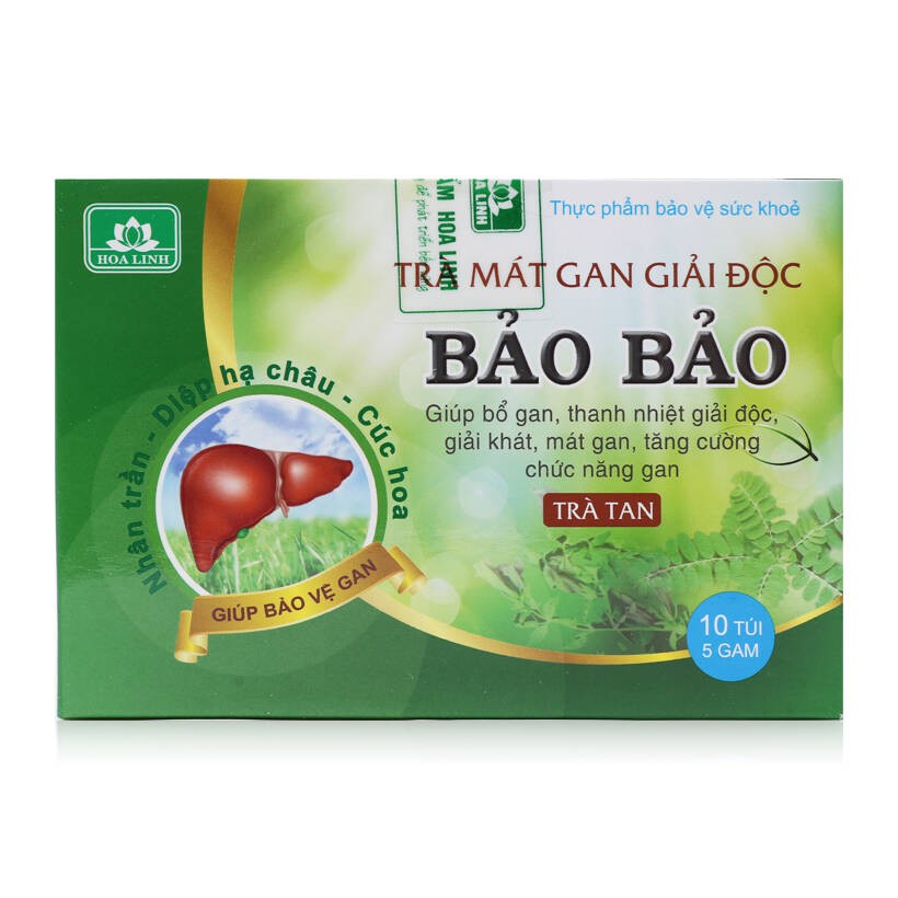 Trà tan thảo dược mát gan, giải độc Bảo Bảo - hộp 30 gói x 5 gam