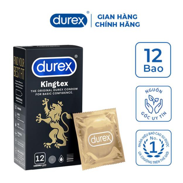 Bao cao su Durex Kingtex loại lớn 12 bao