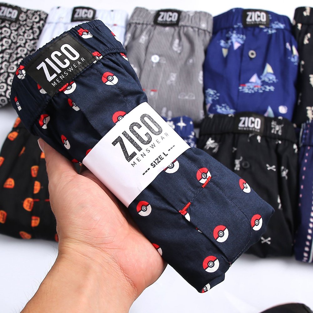 Quần đùi nam ZICO MENSWEAR họa tiết đôi dép - Quần đùi nam mặc nhà lưng thun co dãn, vải cotton mềm mại, hút mồ hôi-ZC04