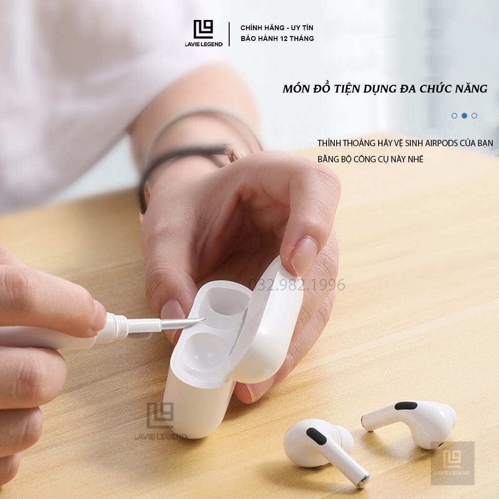 Dụng Cụ Vệ Sinh Tai Nghe, Bút Vệ Sinh Tai Nghe Airpod 3 Trong 1