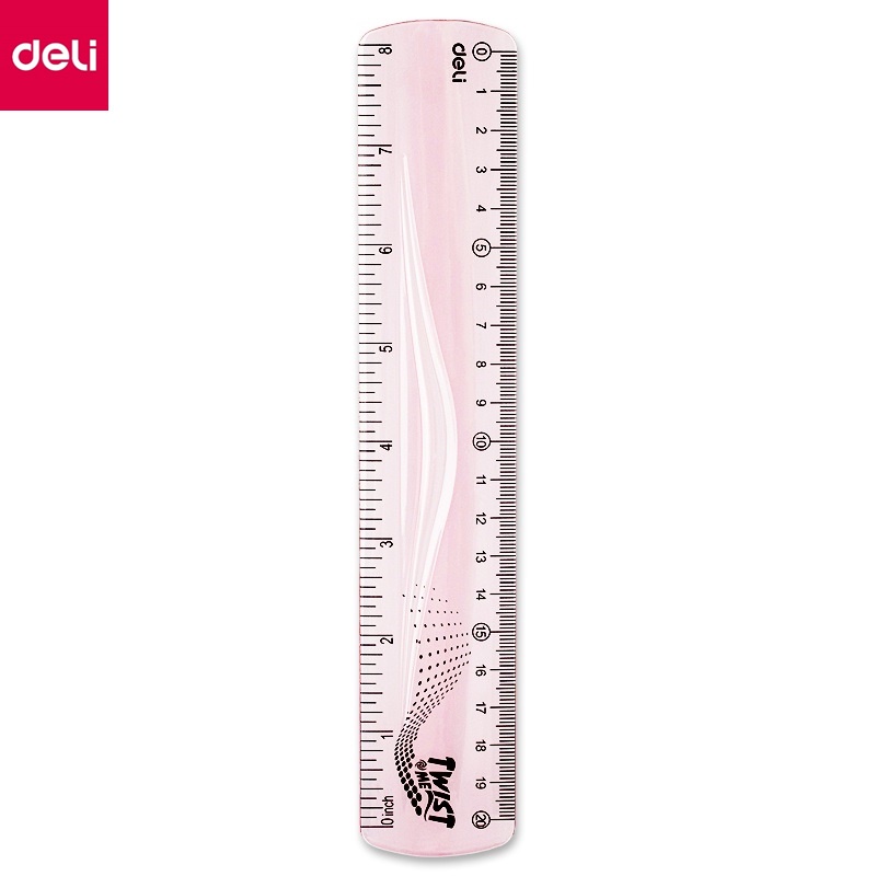 Thước kẻ dẻo Deli H20 / Thước kẻ 20cm màu pastel