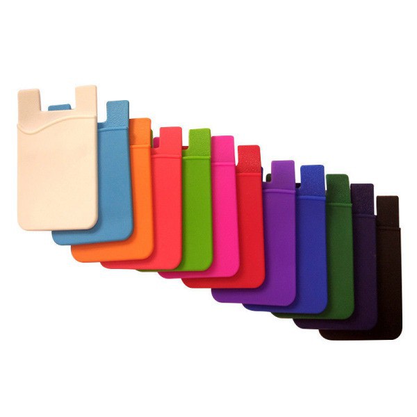 Ví đựng tiền thẻ thời trang đơn giản bằng silicone tự dính cho điện thoại