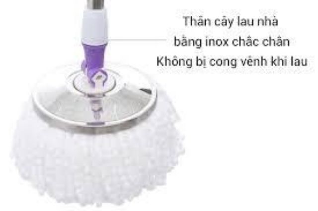 BỘ CHỔI LAU NHÀ CÔNG NGHỆ THÁI LAN 2 BÔNG LAU MÂM XOAY INOX TO ĐẠI.