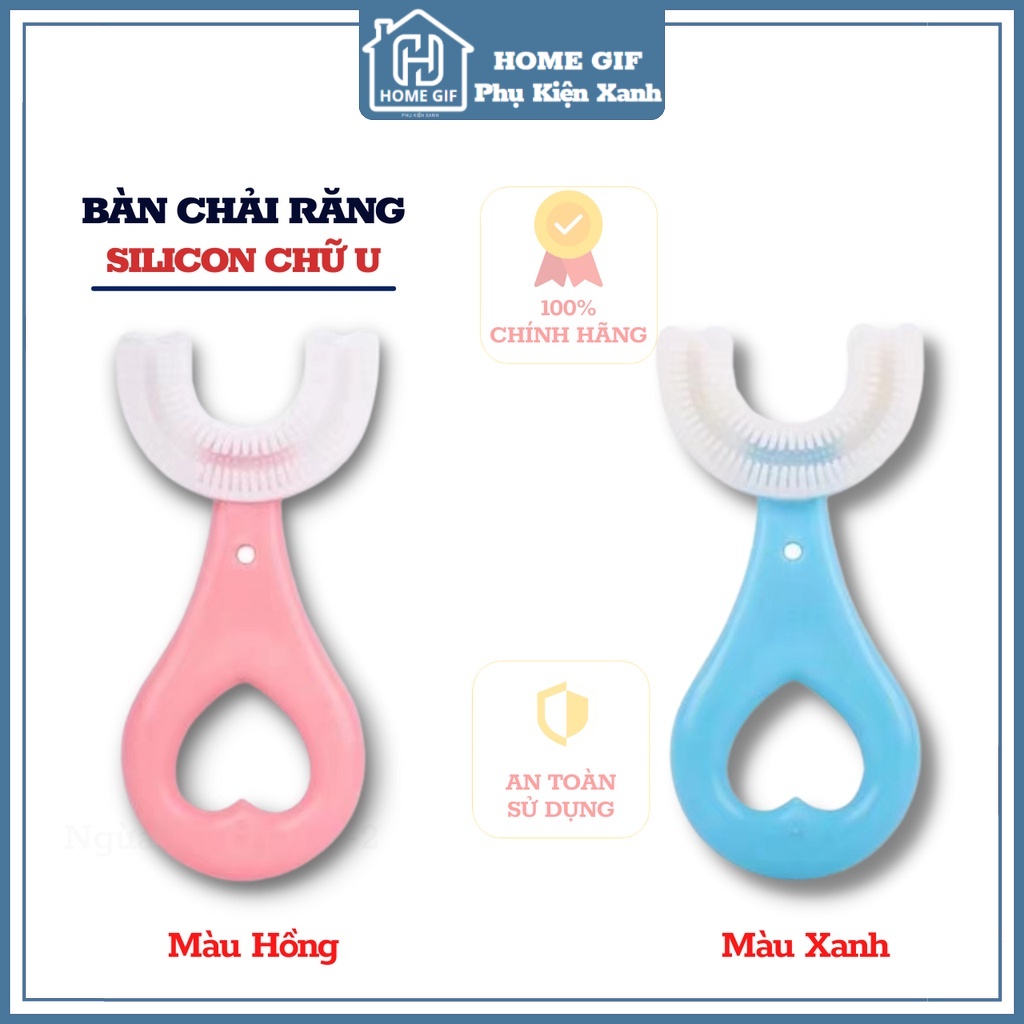 Combo Bàn Chải Chữ U và Kem Đánh Răng Tạo Bọt cho bé từ 2 đến 12 tuổi, chất liệu silicon mềm mại bải vệ răng lợi cho bé
