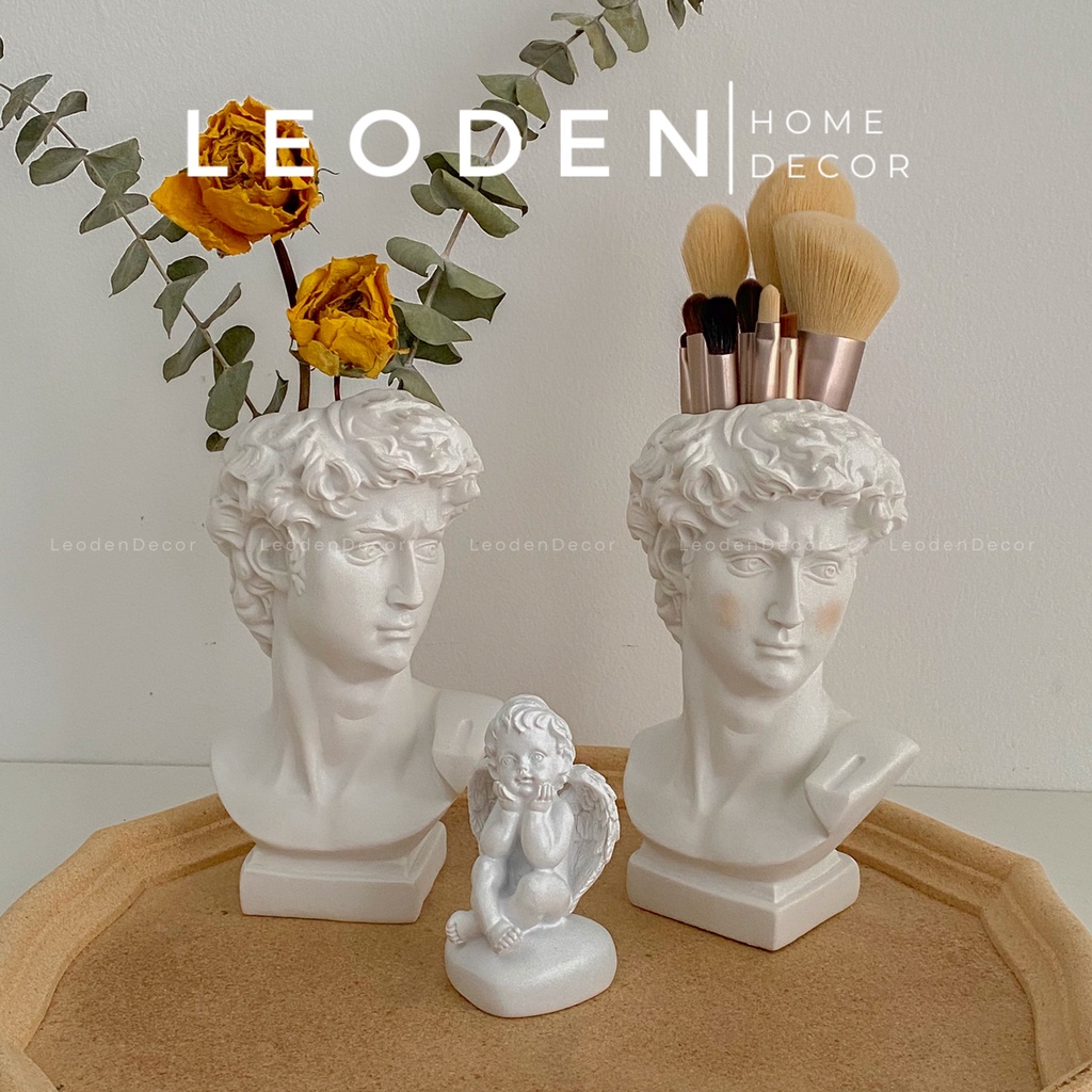 Tượng David trang trí mini cắm hoa decor phong cách Bắc Âu, phụ kiện chụp ảnh đẹp – LEODEN DECOR