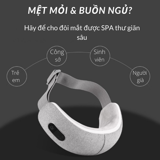 [BH 1 năm] Máy Mát Xa Mắt Thông Minh Kiêm Loa Nghe Nhạc Bluetooth, Massage Mắt Thư Giãn, Giảm Mệt Mỏi