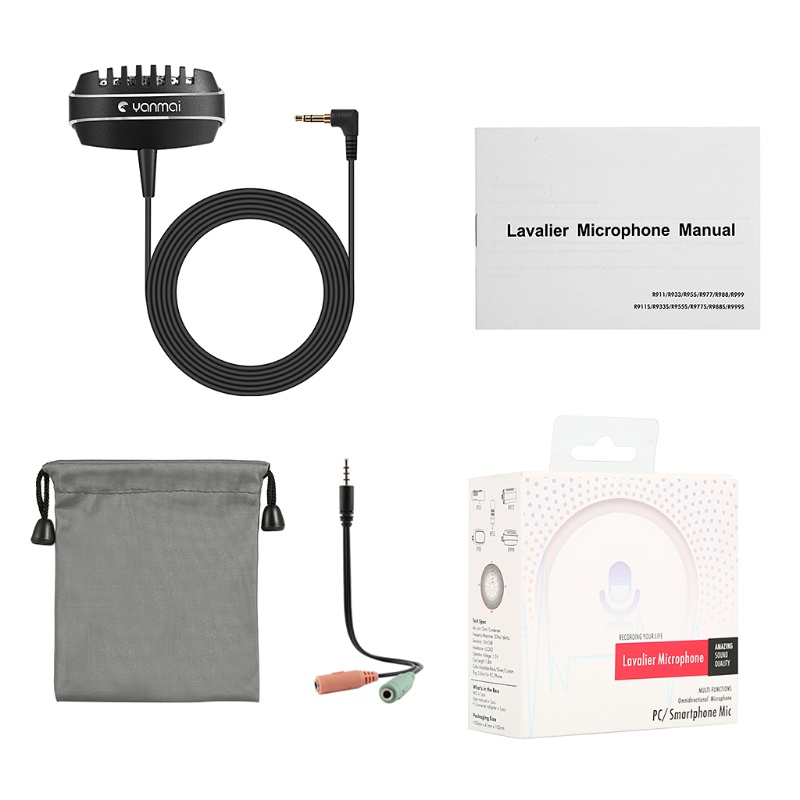 Micro Đa Hướng zzz Yanmai R999 Lavalier Cho Điện Thoại Thông Minh, Camera