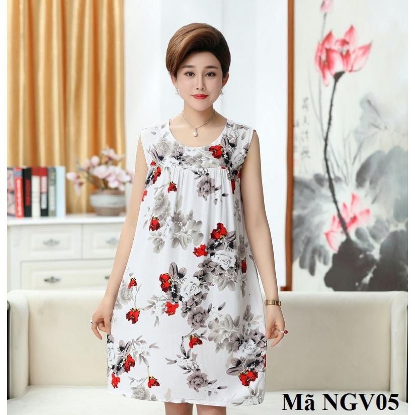 Váy, đầm ngủ mặc nhà cho người trung niên, người lớn tuổi NGV02