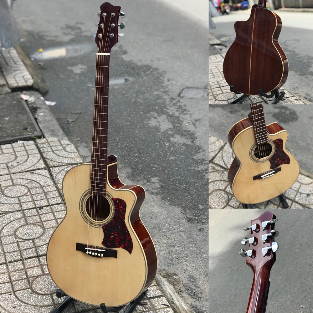 ĐÀN GUITAR ACOUSTIC GỖ HỒNG ĐÀO NGUYÊN TẤM CÓ TY SVA3