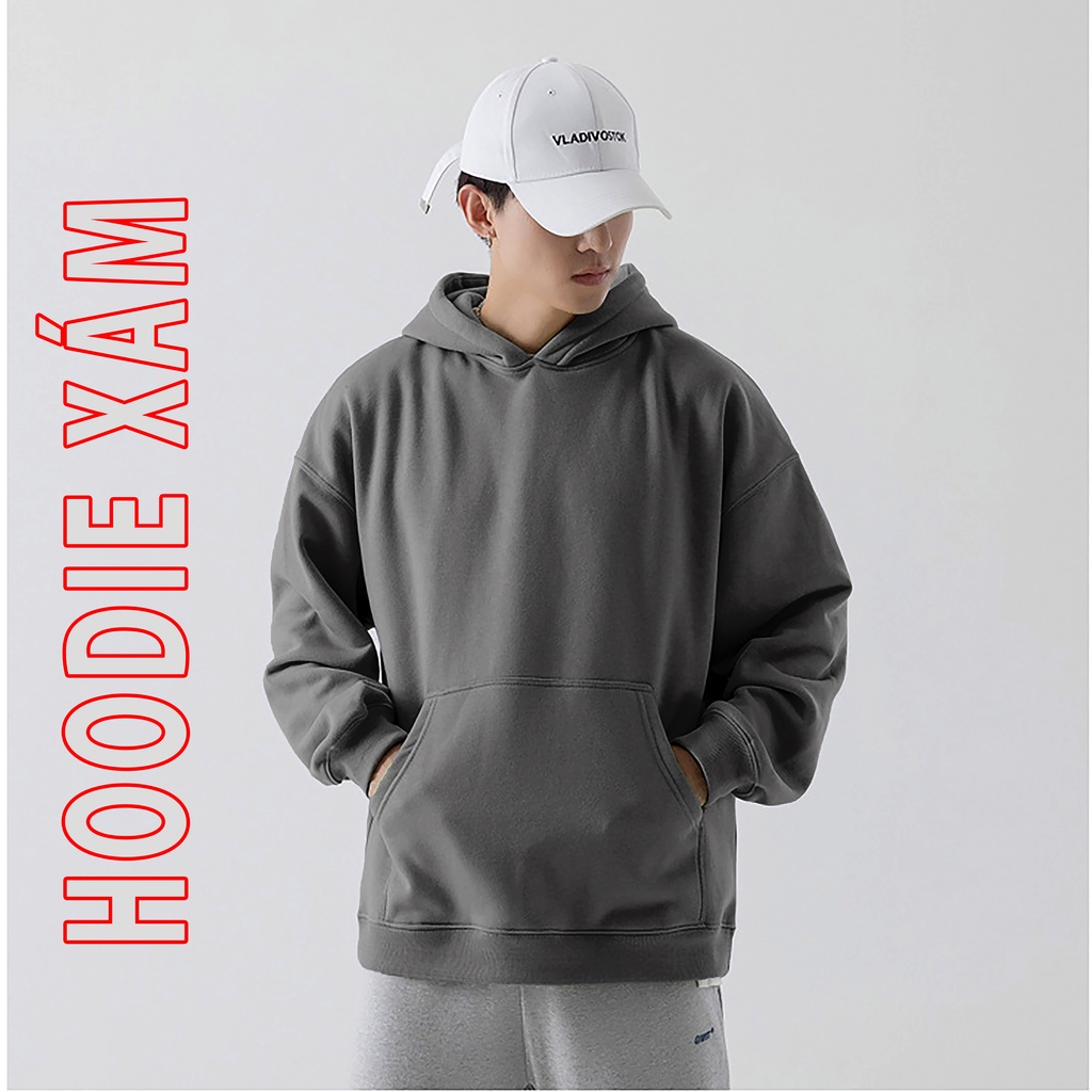 Áo hoodie trơn nam nữ áo hoodie nỉ phong cách ulzzang nhiều màu chất nỉ bông dày đẹp