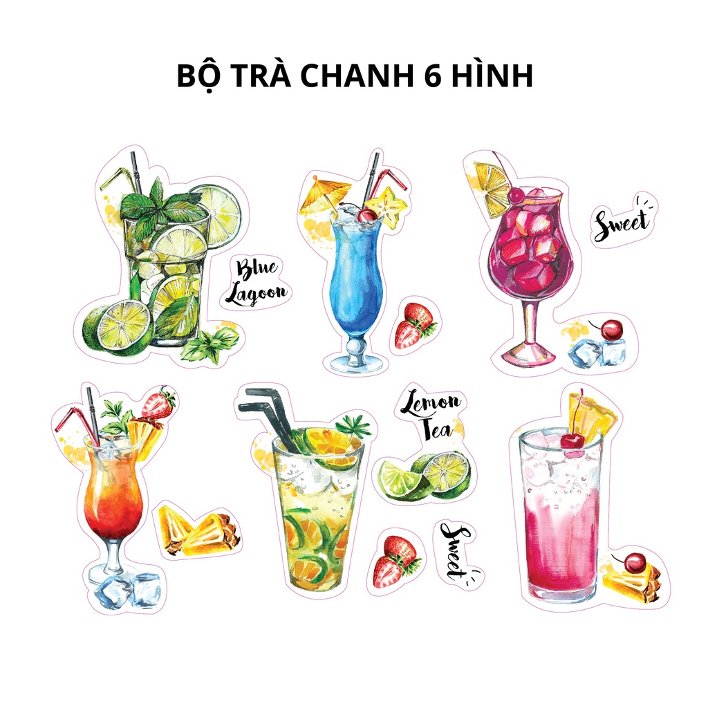 BỘ TRANH 3D Trà sữa trang trí quán - Set 5 tranh 2001