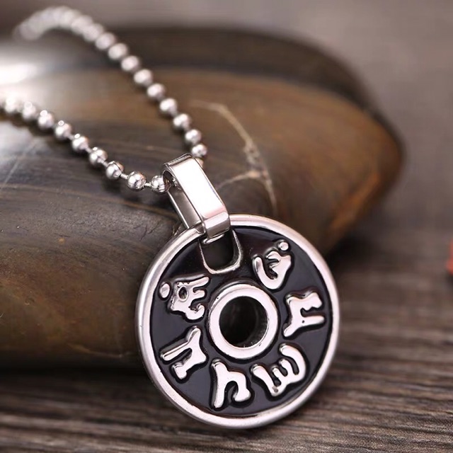 Mặt dây chuyền khắc chú Om Mani Padme Hum HAME172