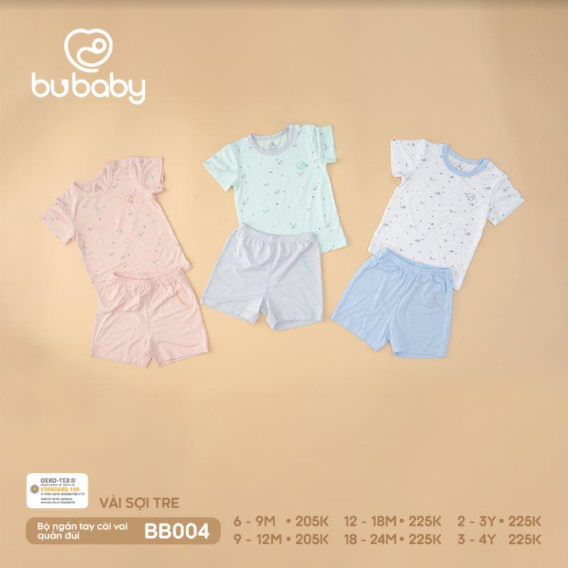 Bộ cộc tay cài vai Bu, Bubaby sợi tre 6m - 4Y