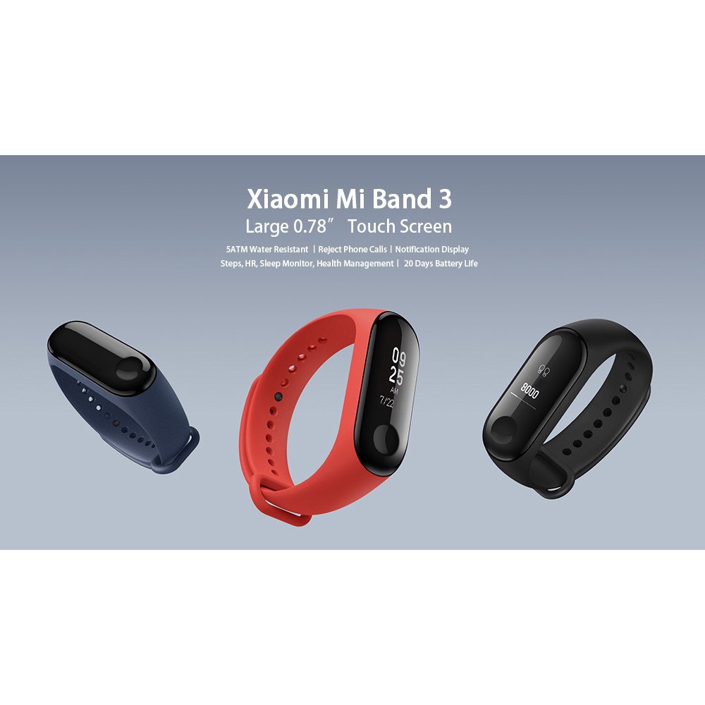 Vòng đeo tay thông minh Xiaomi Mi Band 3 Đen - Hàng Chính Hãng