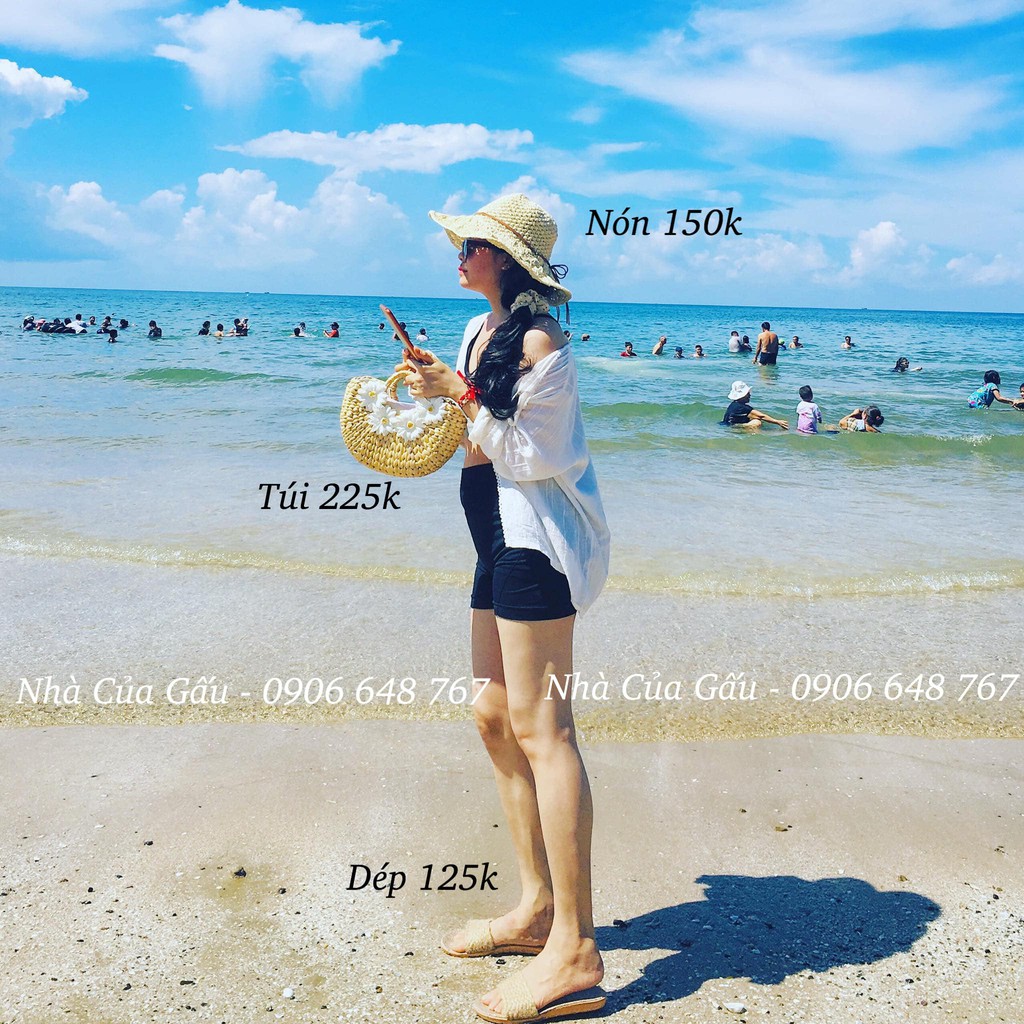Túi cói hoa cúc lục bình sống ảo bá cháy