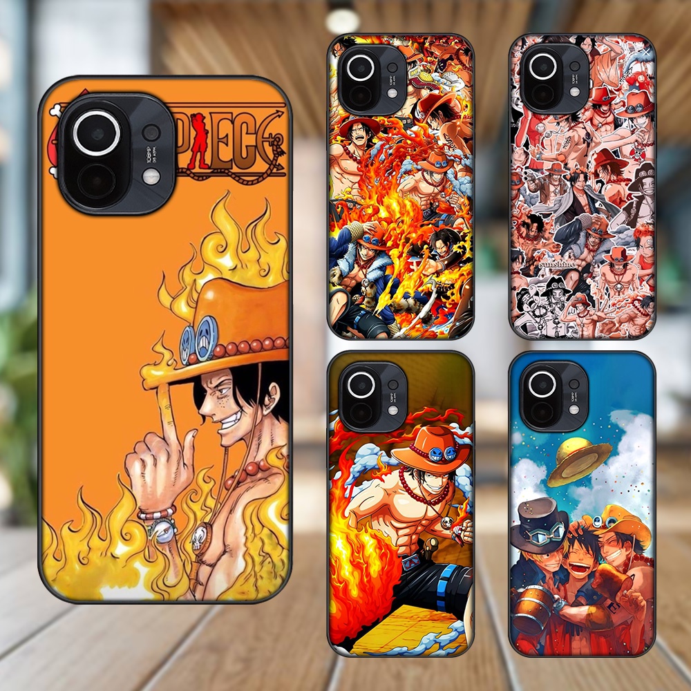Ốp lưng Xiaomi Mi 11 viền đen in hình Ace One Piece