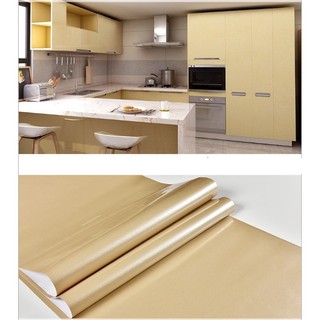 DECAL 1m Giấy dán tường khổ rộng 60cm ( có sẵn keo ) - dán bóng màu vàng nâu