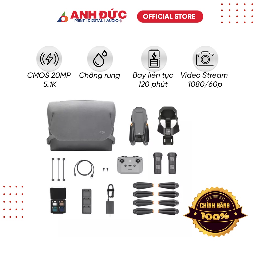 DJI Mavic 3 Basic/Combo Hàng chính hãng, Gimbal 3 Trục Bảo hành 12 tháng