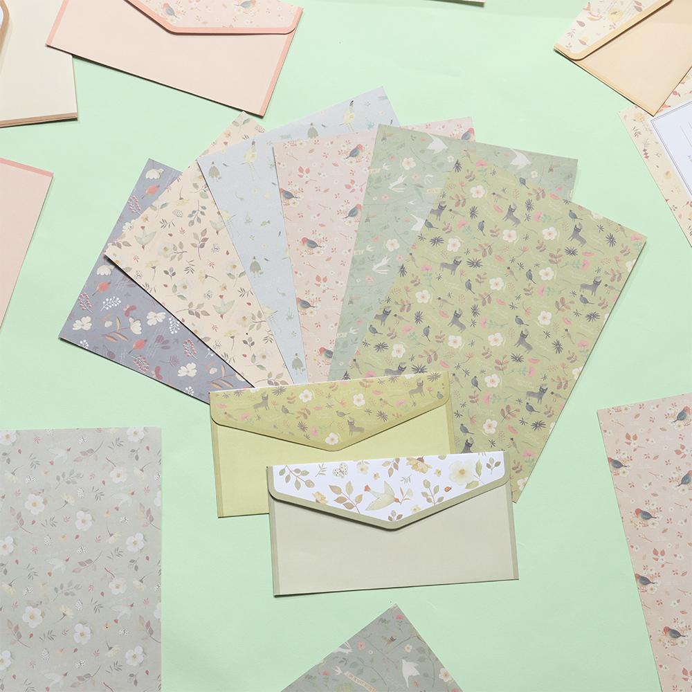 Bộ 3 Bao Thư Họa Tiết Hoạt Hình Phong Cách Vintage Độc Đáo