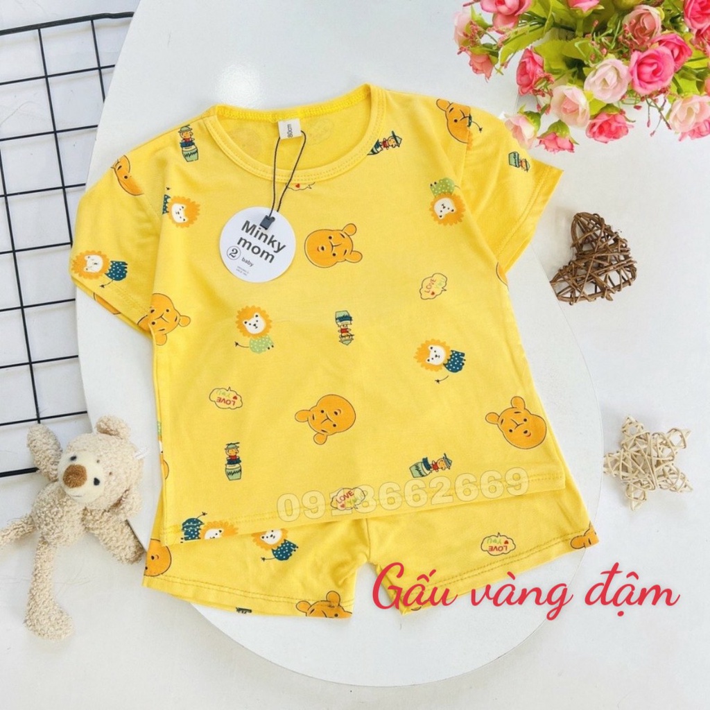 Bộ cộc tay Minky mom họa tiết kute cho bé size 3-18kg