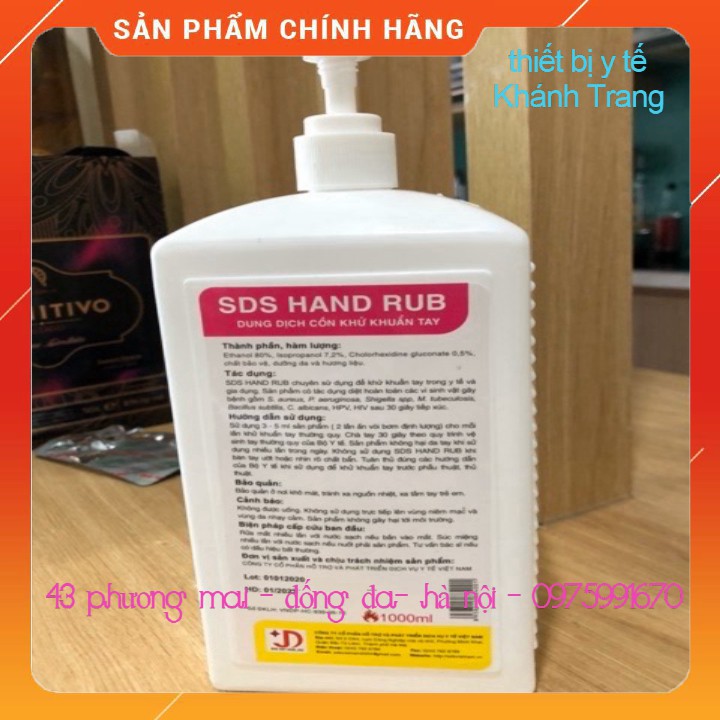 Nước rửa tay khô SDS( hàng chính hãng)chai 1 lít