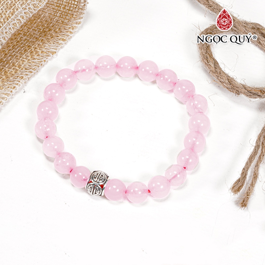 Vòng TA hồng phối charm bạc - Ngọc Quý