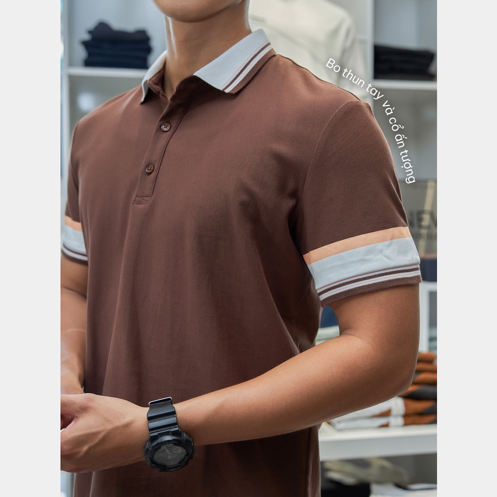 Áo polo nam BEN &amp; TOD R1300BB075 vải thun cotton 100%, nam tính, chỉnh chu, sang trọng, thanh lịch